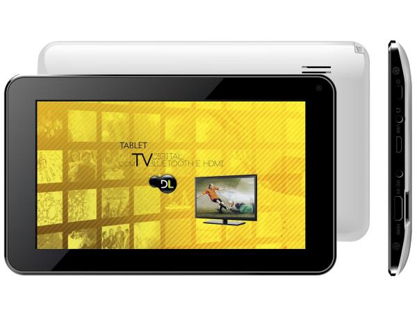 Tablet DL E-TV TP250 8GB Tela 7” Wi-Fi - Android 4.2 Proc. Cortex Câmera e TV Integrada