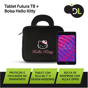 Tablet DL Futura T8 - 7" QuadCore WiFi 1GB/8GB Branco C/ Bolsa de Tecido Lavável Hello Kitty