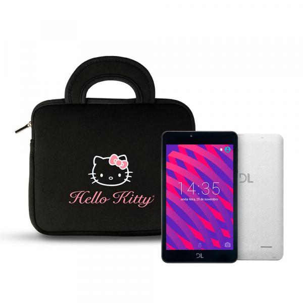 Tablet DL Futura T8 - 7" QuadCore WiFi 1GB/8GB Branco C/ Bolsa de Tecido Lavável Hello Kitty