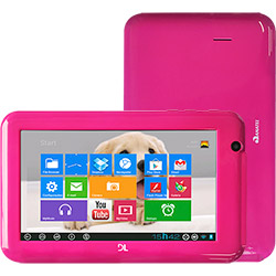 Tablet DL HD7 Plus com Android 4.0 Wi-Fi Tela 7" Touchscreen Rosa e Memória Interna 4GB