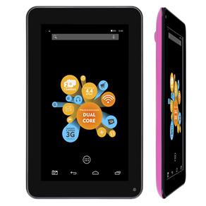 Tablet DL I-Style Plus com Tela de 7”, 8GB, 2 Câmeras, Wi-Fi, Suporte à Modem 3G, Android 4.4 e Processador Dual Core de 1,0GHZ - Pink