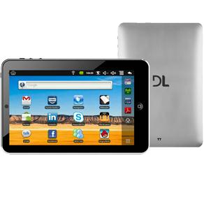 Tablet DL Smart T-704 com Tela de 7”, 4GB, Câmera 2.0MP, Wi-Fi, Slot para Cartão de Memória, Suporte à Modem 3G e Android 2.2