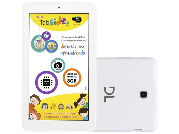 Tudo sobre 'Tablet DL Tab Kids 8GB 7” Wi-Fi Android 5.1 - Proc. Quad Core Câmera Integrada'