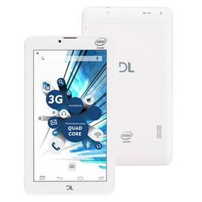 Tablet DL TabPhone 710 Faz e Recebe Ligação com Função Celular, Tela 7”, 3G, Dual Chip, Wi-Fi, Câmera, Android 5.0 e Processador Intel Quad Core