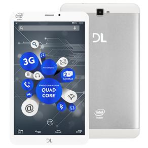 Tablet DL TabPhone 800 TP303 com 8GB, Tela 8”, Android 5.0, 3G, Wi-Fi, 2 Câmeras Integradas e Processador Intel Quad Core - Prata