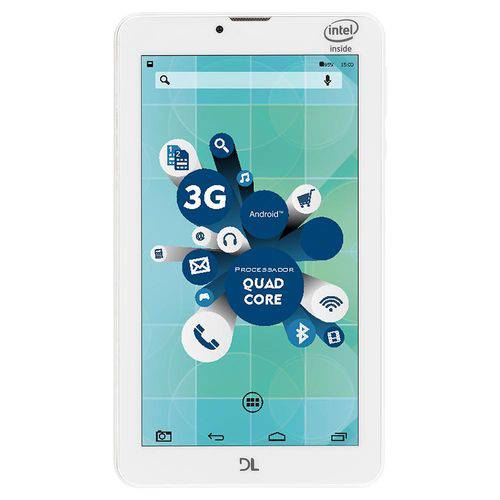 Tablet DL Tec Phone, Tela 7”, 3G, Dual Chip, 8GB, Função Smartphone, Android 5, Quad Core de 1.2 GHz