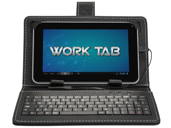 Tudo sobre 'Tablet DL Work 4GB Tela 7” Wi-Fi Android 4.4 - Proc. Dual Core Câmera Frontal Capa com Teclado'