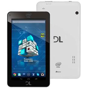 Tablet DL X-Pro Dual Branco com Tela 7”, 8GB, Wi-Fi, Duas Câmeras Digitais Integradas, Android 4.4 e Processador Intel® Dual Core de 1.2G
