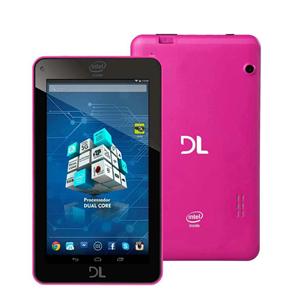 Tablet DL X-Pro Dual Pink com Tela 7”, 8GB, Wi-Fi, Duas Câmeras Digitais Integradas, Android 4.4 e Processador Intel® Dual Core de 1.2GHz