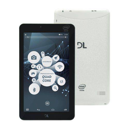 Tablet Dl X Quad Pro Tela de 7", 8gb, Wi- Fi, Android 5.1 e Processador Intel Quad Core de 1.2 Ghz