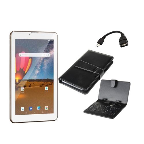 Tudo sobre 'Tablet Dourado com Teclado 16gb Dual Chip Android 8 Celular Bluetooth 1gb Ram Multilaser'