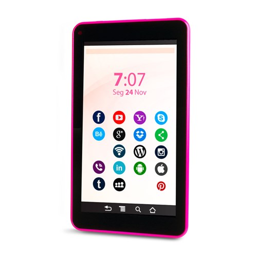 Tablet Everex Fine7 8Gb Tela 7' Android 4.4 Quad Core - Rosa