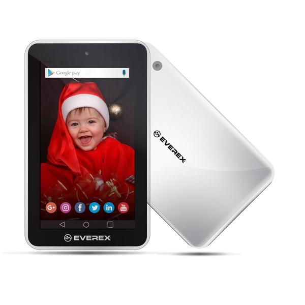 Tablet Everex Tela 7" Wifi Quad-Core 1gb 8Gb Android Go 8.1 Fone Micro SD Câmera 2.0Mp Usb Branco
