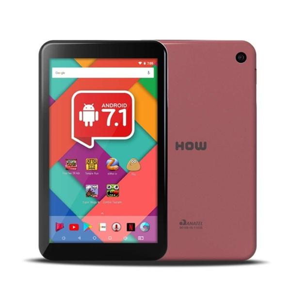 Tablet How 7" Quadcore 16gb Rosa Max Ht705