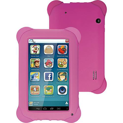 Tablet Kid Pad Rosa Quad Core Dual Câmera Wi-fi Tela Capacitiva 7memória 8gb Nb195 - Multilaser