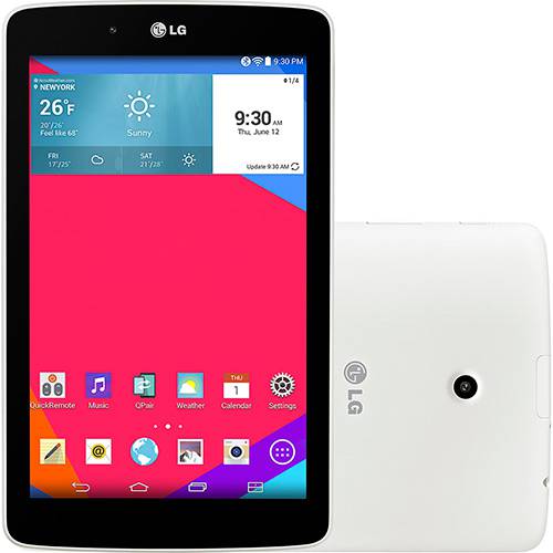 Tudo sobre 'Tablet LG G Pad V400 8GB Wi-Fi Tela IPS WXGA 7 Android 4.4 Processador Qualcomm Quad Core 1.2 Ghz Branco'