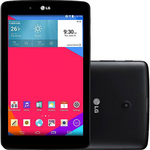 Tablet LG G Pad V400 8GB Wi-Fi Tela IPS WXGA 7" Android 4.4 Processador Qualcomm Quad Core 1.2 Ghz - Preto
