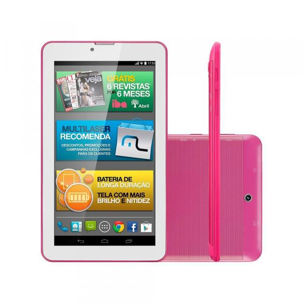 Tablet M7I-3G 7 Polegadas Quad Core 8GB NB246 Rosa - Multilaser - Multilaser