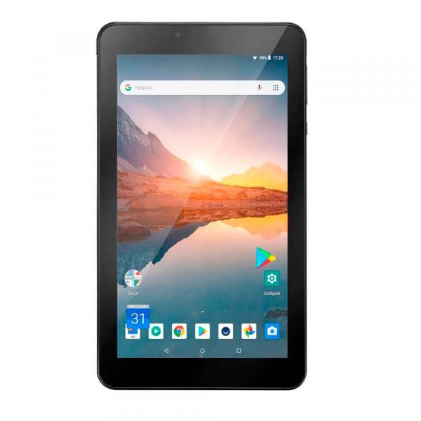 Tablet M7S Plus+ Wi-Fi e Bluetooth Quad Core Memória 16GB 7 Pol. Câmera Frontal 1.3MP e Traseira 2.0MP 1GB RAM Android 8.1 Preto Multilaser - NB298