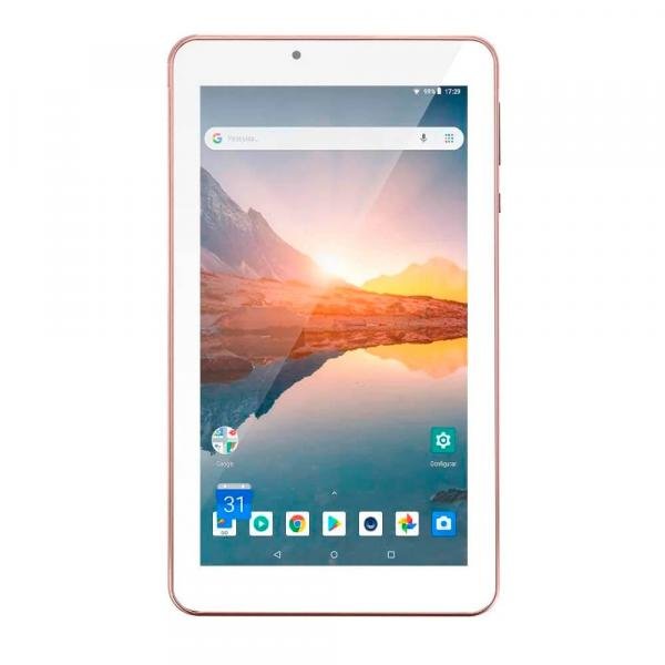 Tablet M7S Plus+ Wi-Fi e Bluetooth Quad Core Memória 16GB 7 Pol. Câmera Frontal 1.3MP e Traseira 2.0MP 1GB RAM Android 8.1 Rosa Multilaser - NB300