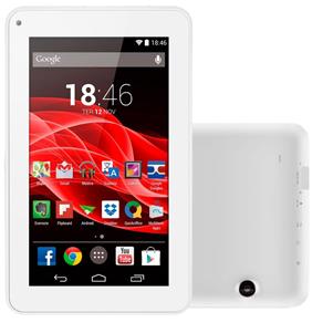 Tablet M7s Tela 7 Processador Quad-Core 1.2GHz Android 4.4 8GB de Memória Wi-Fi Branco - Bivolt