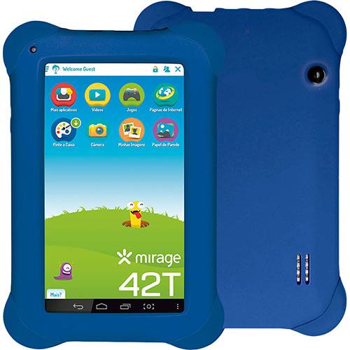 Tablet Mirage Infantil 42T 8GB Wi-Fi Tela 7" Android 4.4 Quad Core - Azul