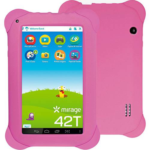 Tudo sobre 'Tablet Mirage Infantil 42T 8GB Wi-Fi Tela 7" Android 4.4 Quad Core - Rosa'