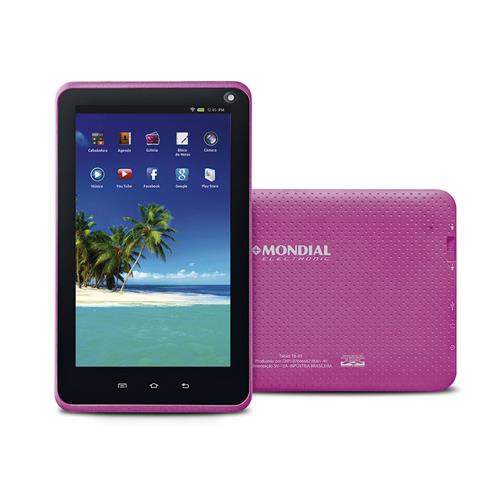 Tablet Mondial Quad-Core, Tela 7 Polegadas, Android 5.1, Rosa - TB-14