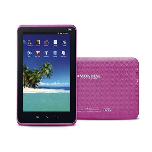 Tablet Mondial Quad-Core, Tela 7 Polegadas, Android 5.1, Rosa - Tb-14