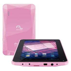 Tablet Multilaser Diamond Lite NB041 com Tela 7", 4GB, Câmera 1.3MP, Entrada Mini USB, Slot para Cartão, Wi-Fi Suporte à Modem 3G e Android 4.0 – Rosa