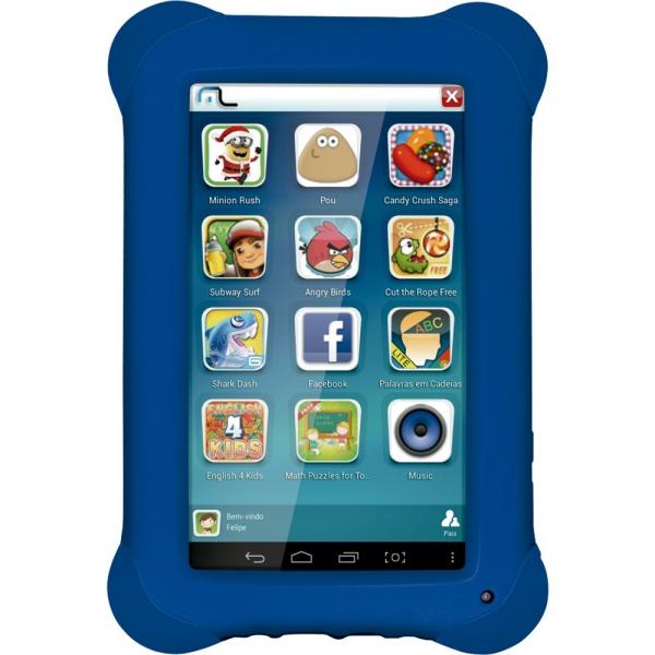 Tablet Multilaser Kid Pad Azul, Quad Core, Android 4.4, Dual Câmera, Tela 7, Wi-Fi, 8GB