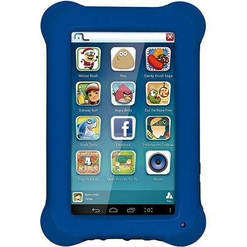 Tablet Multilaser Kid Pad NB 194 Quad Core 8GB Tela 7" Android 4.4 - Azul