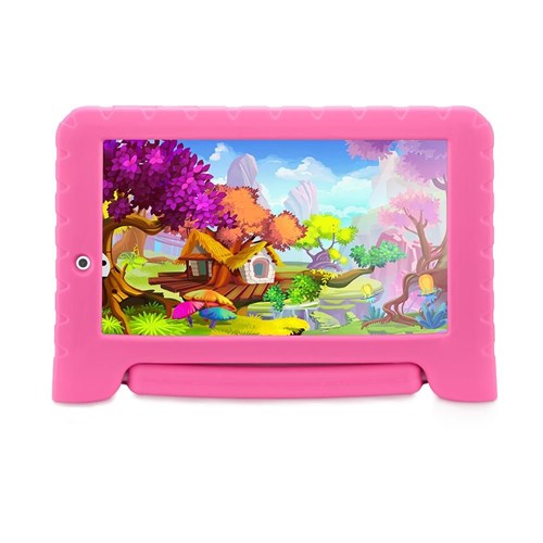 Tablet Multilaser Kid Pad Plus Tela 7” Quad Core Wi-fi Dual Câmera Memória 8GB Rosa NB279