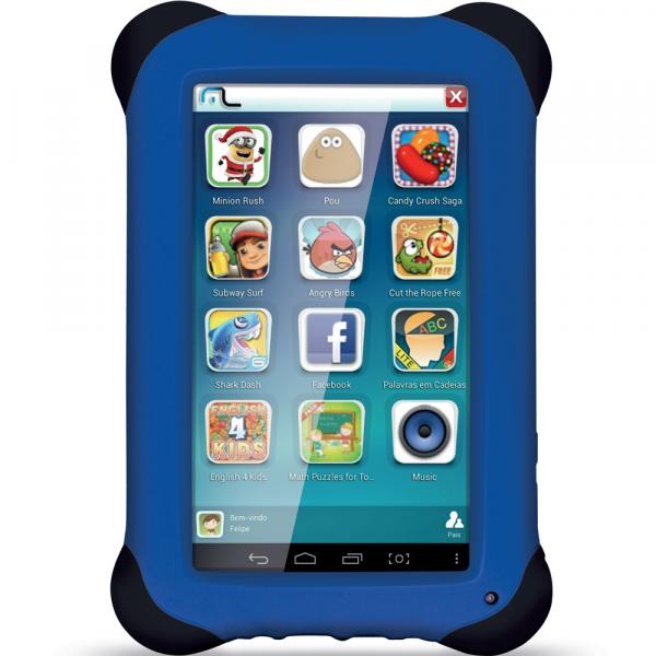 Tablet Multilaser Kid Pad Quad Core 8GB Tela 7" Android 4.4 Azul NB194