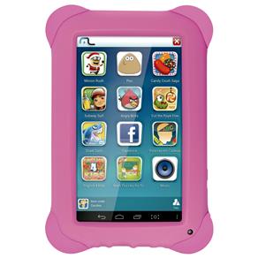 Tablet Multilaser Kid Pad Rosa com Tela Capacitiva 7", Memória 8GB, Dual Câmera, Wi-Fi, Android 4.4 Kit Kat e Processador Quad Core