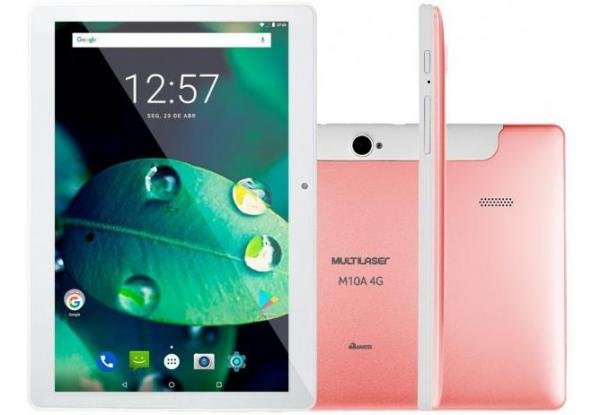 Tablet Multilaser M10 4G 10" 16GB Wi-Fi NB289 Rose Quad Core