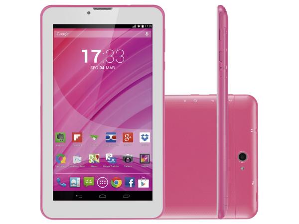 Tablet Multilaser M7 8GB 7 3G Wi-Fi - Android 4.4 Proc. Quad Core Câmera Integrada