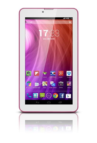 Tablet Multilaser M7 3G Rosa Dual Core Android 4.4 Tela Hd 7 8Gb Dual Chip - Faz Ligações