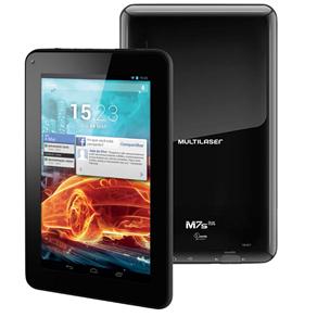 Tablet Multilaser M7 S Dual Core com Tela 7”, 8GB, Câmera Frontal 1.3MP, Wi-Fi, Suporte à Modem 3G e Android 4.2 - Preto