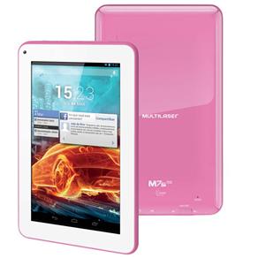 Tablet Multilaser M7 S Dual Core com Tela 7”, 8GB, Câmera Frontal 1.3MP, Wi-Fi, Suporte à Modem 3G e Android 4.2 - Rosa
