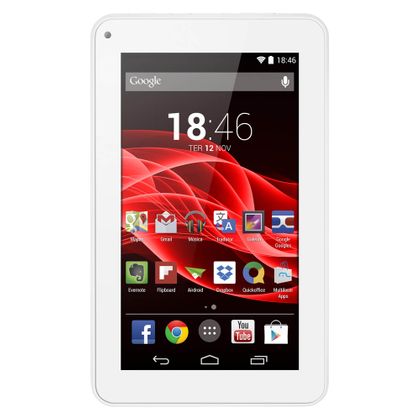Tablet Multilaser M7S Branco Quad Core Android 4.4 Kit Kat Dual Câmera Wi-Fi Tela Capacitiva 7" Memória 8GB - NB185 NB185