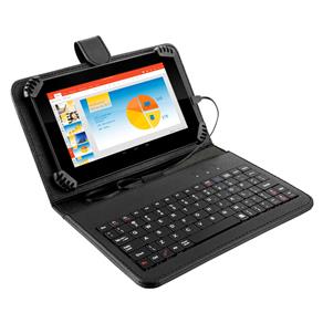 Tablet Multilaser M7S com Teclado e Capa, Tela 7”, 8GB, Câmera 2MP, Wi-Fi, Suporte à Modem 3G, Android 4.4 e Processador Quad Core - Preto