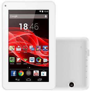 Tablet Multilaser M7s NB18", Android 4.4 Quad Core 1.2Ghz 8GB Câmera 2MP Tela 7", Branco