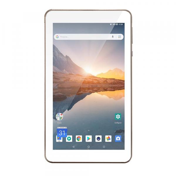 Tablet Multilaser M7S Plus 1GB 16GB Wi-Fi Bluetooth Quad Core 7 Pol. Câmera Frontal 1.3MP e Traseira 2.0MP Android 8.1 Dourado - NB301