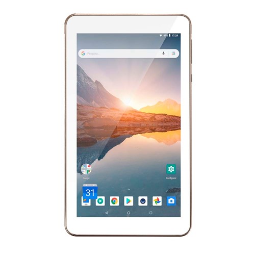 Tablet Multilaser M7S Plus 1GB 16GB Wi-Fi Bluetooth Quad Core 7 Pol. Câmera Frontal 1.3MP e Traseira 2.0MP Android 8.1 Dourado - NB301