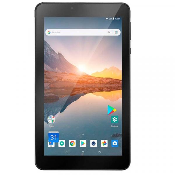 Tablet Multilaser M7S Plus Wi-Fi Bluetooth Quad Core 1GB 16GB 7 Pol. Câmera Frontal 1.3MP e Traseira 2.0MP Android 8.1 Preto - NB298