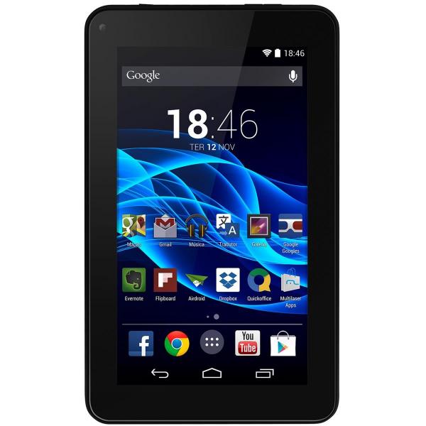 Tablet Multilaser M7S Preto, Quad Core, Android 4.4, Dual Câmera, Tela 7, Wi-Fi, 8GB - Multilaser