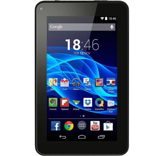 Tablet Multilaser M7S Preto, Quad Core, Android 4.4, Dual Câmera, Tela 7 Wi-Fi, 8GB - NB184