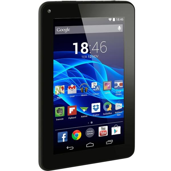 Tablet Multilaser M7S Preto, Quad Core, Android 4.4, Dual Câmera, Tela 7, Wi-Fi, 8GB NB184