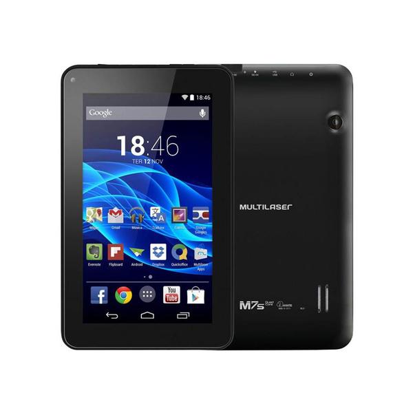 Tablet Multilaser M7S Preto Quad Core Android 4.4 Dual Câmera Tela 7 Wi-Fi 8GB - NB184